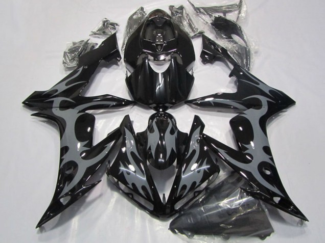 Carenados Moto Yamaha YZF R1 2004-2006 - Negro Brillante Gris Llama