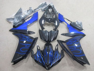 Carenado Moto Yamaha YZF R1 2007-2008 - Negro Brillante Azul Llama