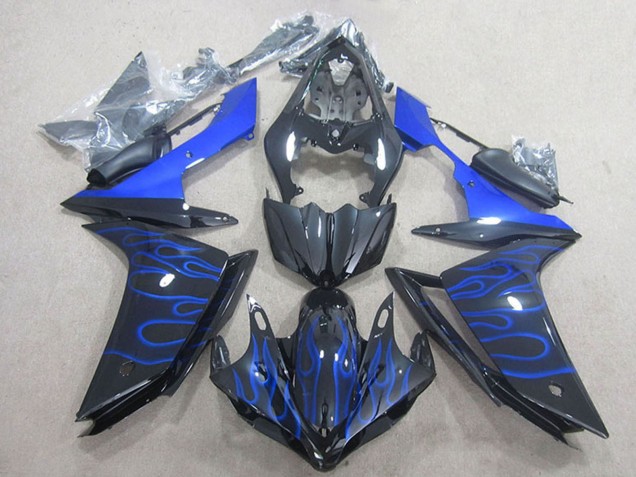 Carenado Moto Yamaha YZF R1 2007-2008 - Negro Brillante Azul Llama