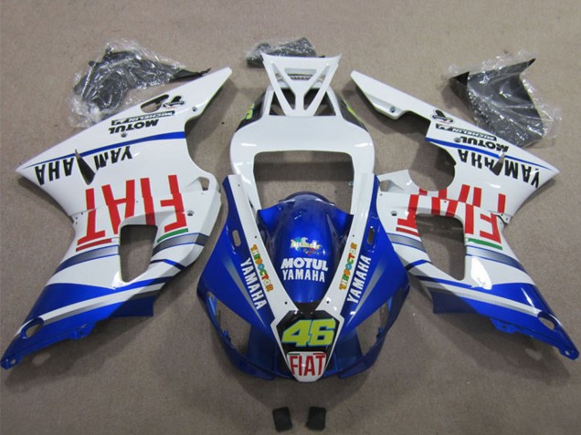 Carenados Moto Yamaha YZF R1 2009-2011 - Blanco Azul Rojo Fiat Motul Dunlop 46
