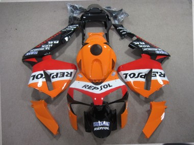 Carenado Moto Honda CBR600RR 2003-2004 - Naranja Blanco Rojo Negro Brillante Repsol