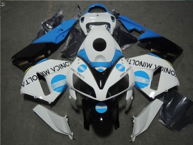 Carenado Moto Honda CBR600RR 2005-2006 - Blanco Azul Negro Brillante Konica Minolta