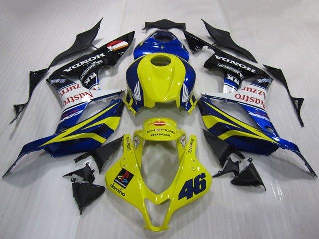 Carenado Moto Honda CBR600RR 2007-2008 - Amarillo Azul Blanco Negro Brillante Nastro Azzurro