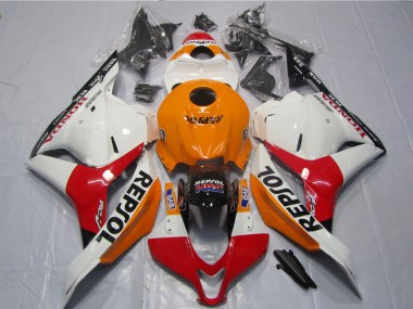 Kits Carenados Moto Honda CBR600RR 2009-2012 - Naranja Blanco Rojo Negro Brillante Repsol