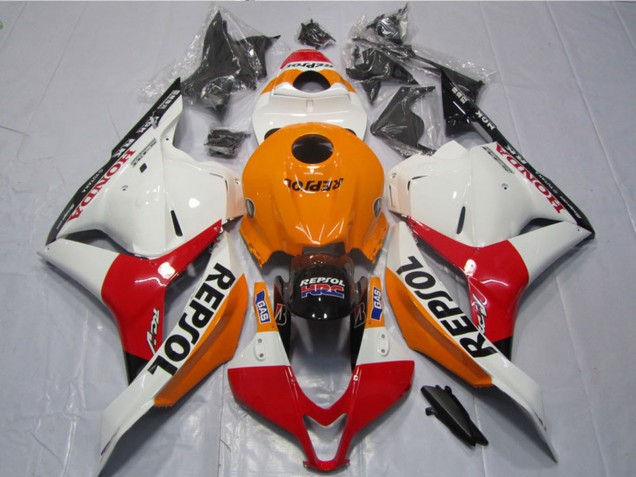 Kits Carenados Moto Honda CBR600RR 2009-2012 - Naranja Blanco Rojo Negro Brillante Repsol