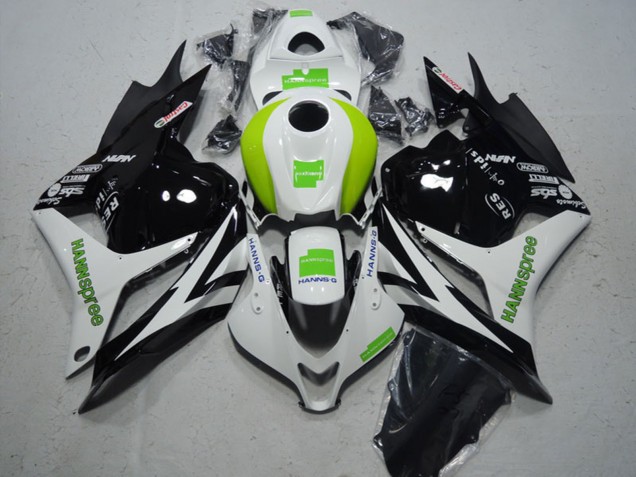 Carenado Moto Honda CBR600RR 2009-2012 - Blanco Verde Negro Brillante Hannspree