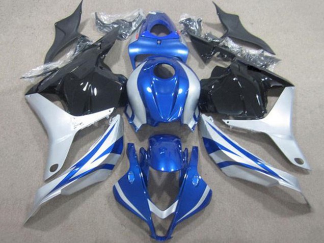 Carenados Moto Honda CBR600RR 2009-2012 - Plata Azul Negro Brillante Raya