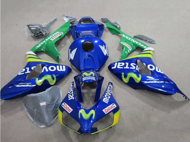 Carenados Moto Honda CBR1000RR 2006-2007 - Azul Verde Amarillo MoviStar Castrol