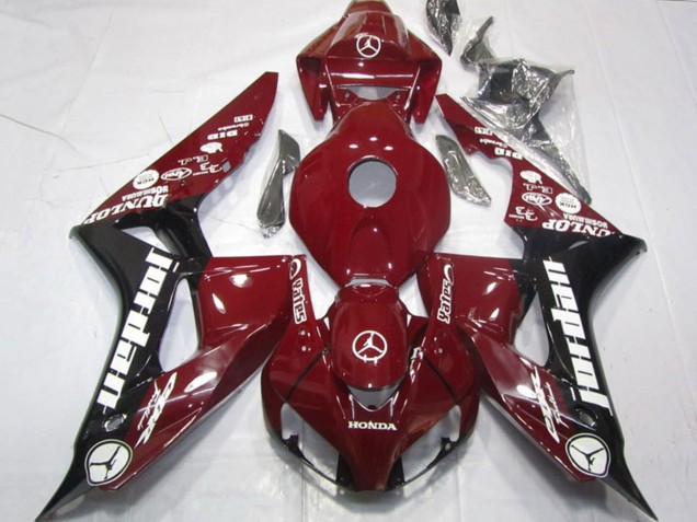Carenados Moto Honda CBR1000RR 2006-2007 - Rojo Granate Negro Brillante Blanco Jordan