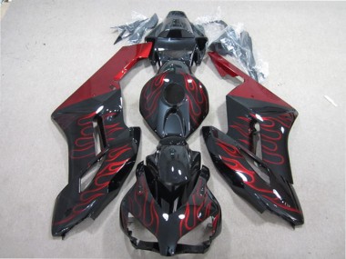 Carenado Moto Honda CBR1000RR 2004-2005 - Negro Brillante Rojo Llama