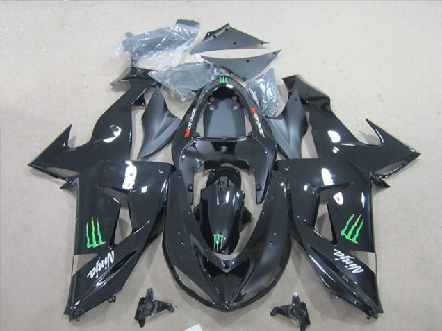 Carenados Moto Kawasaki ZX6R 2007-2008 - Negro Ninja Verde Monstruo