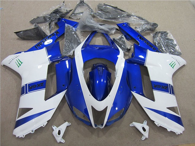 Carenados Moto Kawasaki ZX6R 2007-2008 - Azul Blanco Monstruo