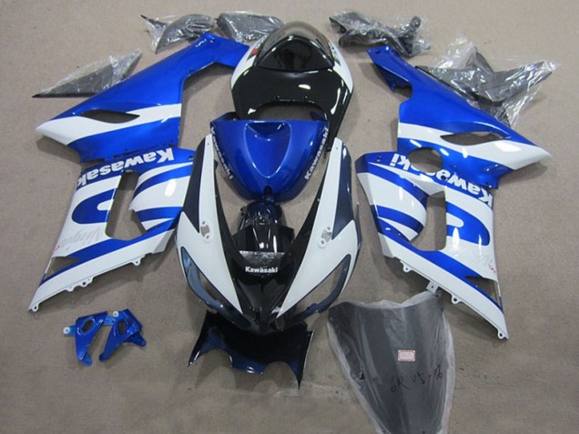 Carenados Moto Kawasaki ZX6R 2005-2006 - Azul Blanco Negro
