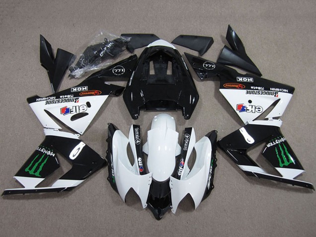 Carenados Moto Kawasaki ZX10R 2004-2005 - Negro Blanco Monstruo