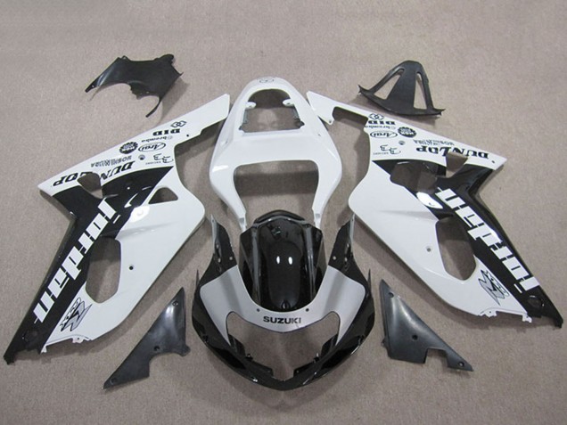 Carenados Moto Suzuki GSXR 600 2001-2003 - Blanco Negro Brillante Jordan