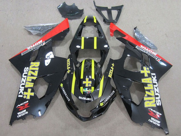 Carenados Moto Suzuki GSXR 750 2004-2005 - Negro Rojo Amarillo Rizla