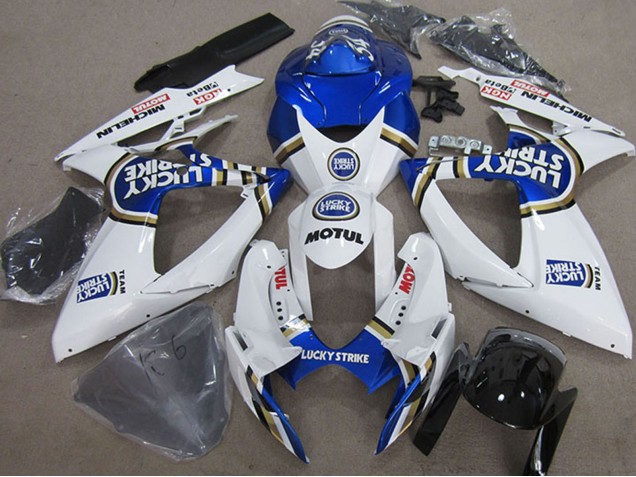 Carenados Moto Suzuki GSXR 750 2006-2007 - Blanco Azul Michelin Motul Lucky Strike