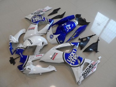 Carenados Moto Suzuki GSXR 750 2006-2007 - Blanco Azul Lucky Strike Motul 34