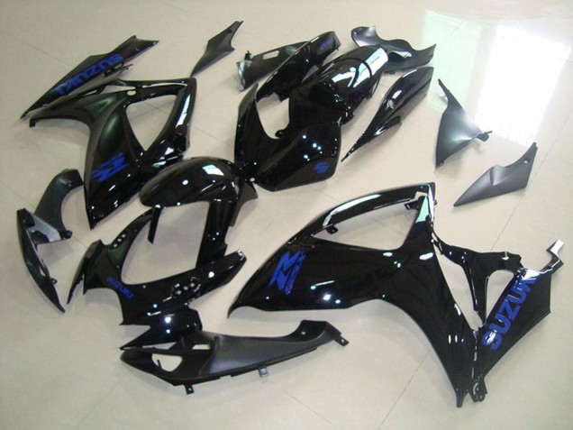 Carenados Moto Suzuki GSXR 750 2006-2007 - Negro Brillante Azul Calcomanía