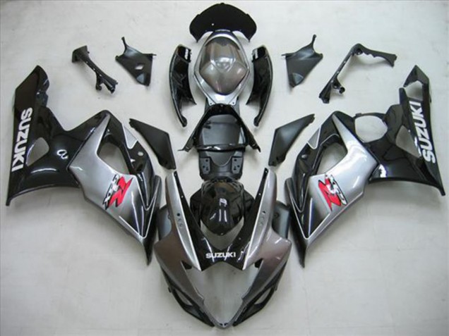 Kits Carenado Moto Suzuki GSXR 1000 2005-2006 - Negro Brillante Plata Rojo
