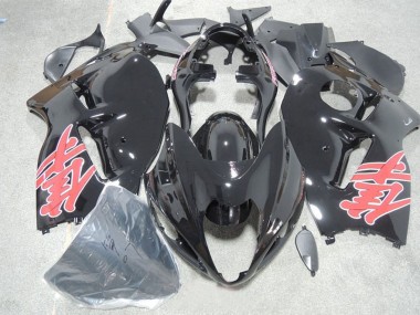 Carenados Moto Suzuki GSXR 1300 Hayabusa 1996-2007 - Negro Brillante Rojo Calcomanía