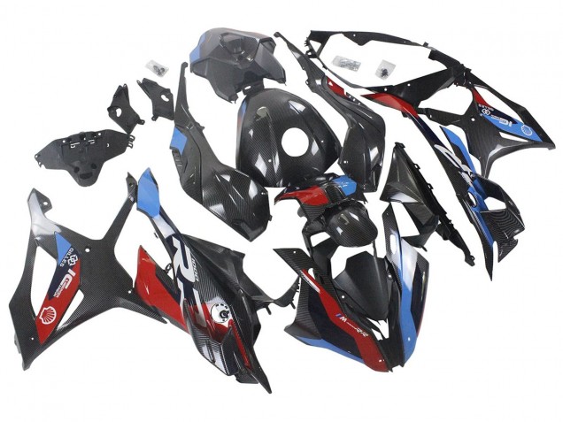 Carenados Moto BMW S1000RR 2023-2024 - Azul Rojo FibraCarbono
