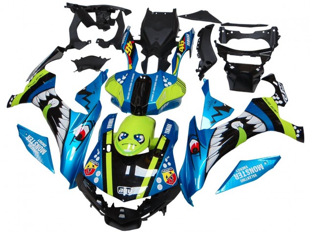Carenados Moto Yamaha YZF R1 2015-2019 - Azul Verde Negro Tiburón