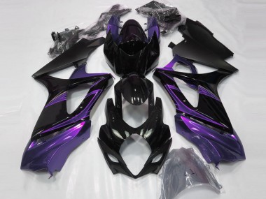 Morado Humor & Negro Brillante 07-08 GSXR 1000 Carenado Moto