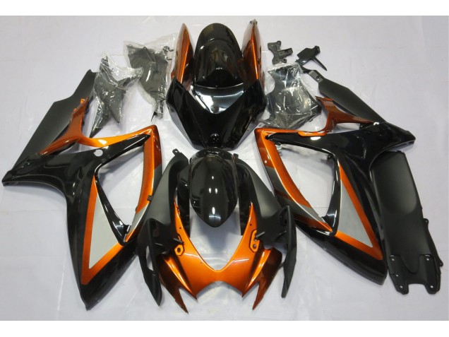 Naranja Brillante & Negro 06-07 GSXR 600-750 Carenado Moto Naranja Brillante & Negro 06-07 GSXR 600-750 Carenado Moto