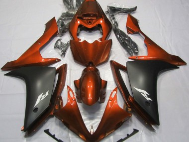 Naranja Brillante & Negro 07-08 R1 Carenado Moto