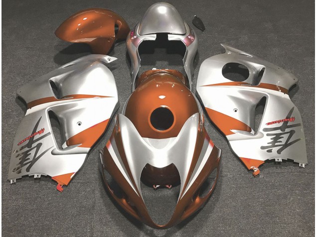 Naranja Brillante & Plata 97-07 GSXR 1300 Carenado Moto Naranja Brillante & Plata 97-07 GSXR 1300 Carenado Moto