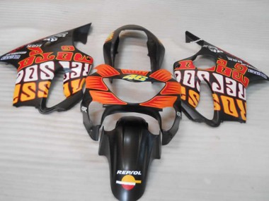 Naranja Mate Negro & Rojo 99-00 CBR600 F4 Carenado Moto