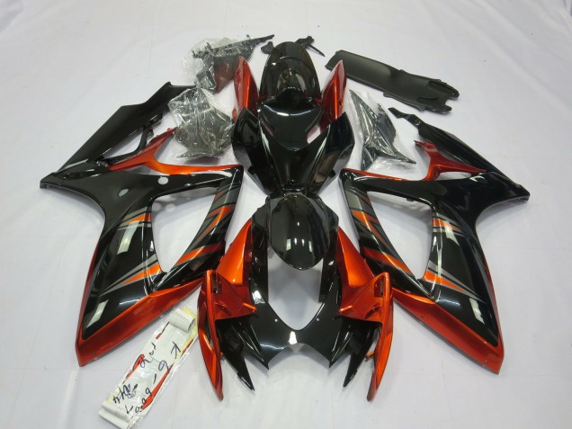 Naranja & Negro 06-07 GSXR 600-750 Carenado Moto Naranja & Negro 06-07 GSXR 600-750 Carenado Moto