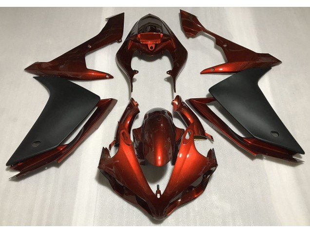 Naranja Oscuro Brillante & Negro 07-08 R1 Carenado Moto Naranja Oscuro Brillante & Negro 07-08 R1 Carenado Moto