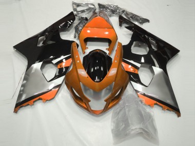 Naranja Plata & Negro 04-05 GSXR 600-750 Carenado Moto