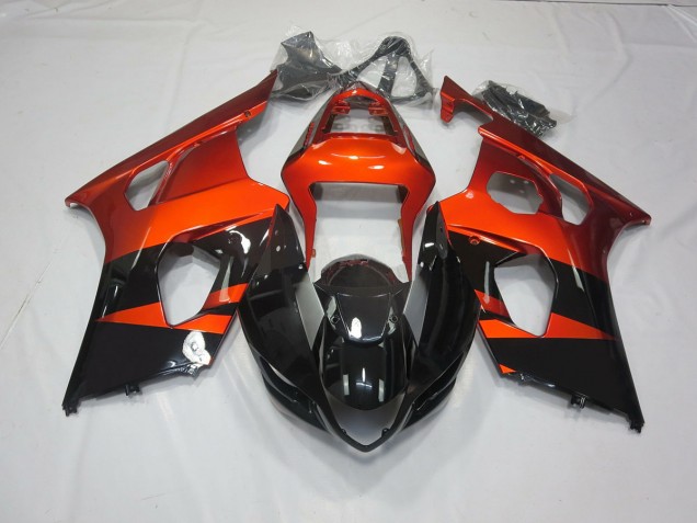 Naranja Quemado & Negro 03-04 GSXR 1000 Carenado Moto Naranja Quemado & Negro 03-04 GSXR 1000 Carenado Moto