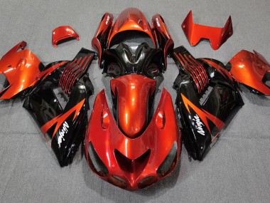 Naranja Quemado Negro 06-11 ZX14R Carenado Moto