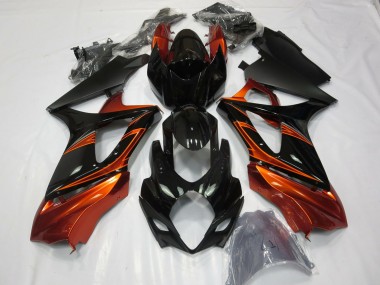 Naranja Quemado & Negro 07-08 GSXR 1000 Carenado Moto