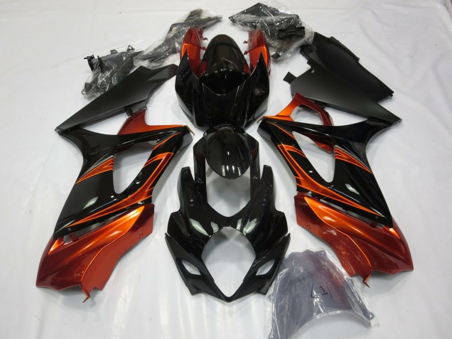Naranja Quemado & Negro 07-08 GSXR 1000 Carenado Moto Naranja Quemado & Negro 07-08 GSXR 1000 Carenado Moto