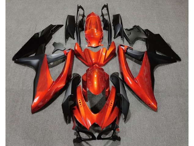 Naranja Vibrante En Negro 08-10 GSXR 600-750 Carenado Moto Naranja Vibrante En Negro 08-10 GSXR 600-750 Carenado Moto