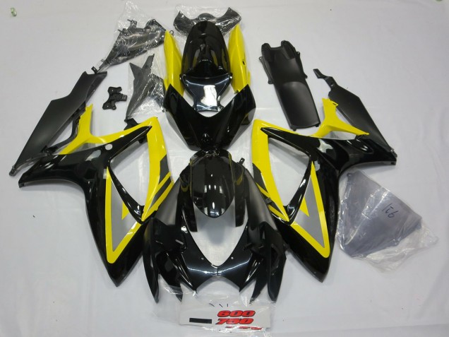 Negro & Amarillo 06-07 GSXR 600-750 Carenado Moto Negro & Amarillo 06-07 GSXR 600-750 Carenado Moto