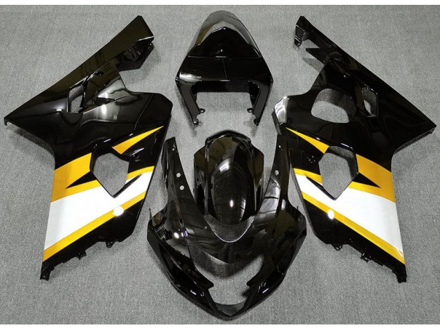 Negro Brillante & Amarillo 04-05 GSXR 600-750 Carenado Moto Negro Brillante & Amarillo 04-05 GSXR 600-750 Carenado Moto