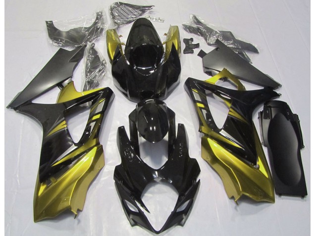 Negro Brillante & Amarillo 07-08 GSXR 1000 Carenado Moto Negro Brillante & Amarillo 07-08 GSXR 1000 Carenado Moto