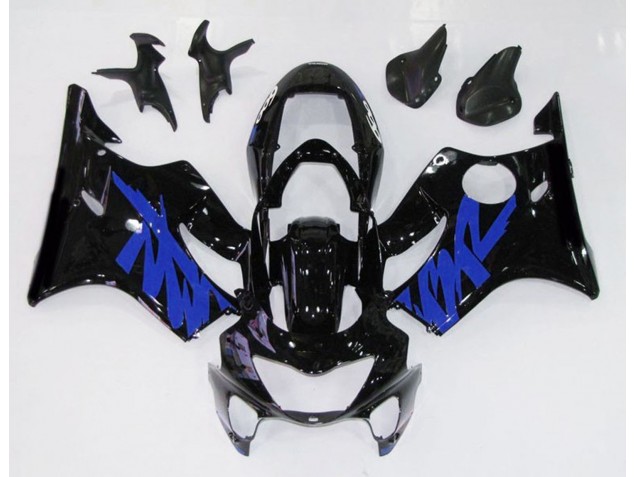 Negro Brillante & Azul 99-00 CBR600 F4 Carenado Moto Negro Brillante & Azul 99-00 CBR600 F4 Carenado Moto