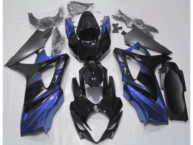 Negro Brillante & Azul 07-08 GSXR 1000 Carenado Moto Negro Brillante & Azul 07-08 GSXR 1000 Carenado Moto