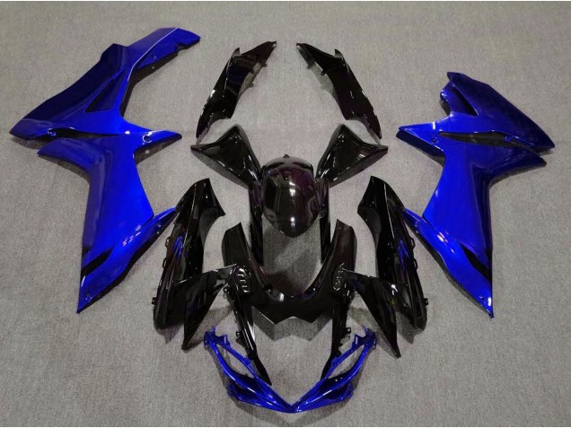 Negro Brillante & Azul Agua 11-24 GSXR 600-750 Carenado Moto Negro Brillante & Azul Agua 11-24 GSXR 600-750 Carenado Moto