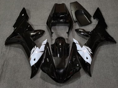 Negro Brillante Blanco & Plateado 02-03 R1 Carenado Moto