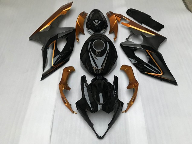 Negro Brillante & Bronce 05-06 GSXR 1000 Carenado Moto Negro Brillante & Bronce 05-06 GSXR 1000 Carenado Moto