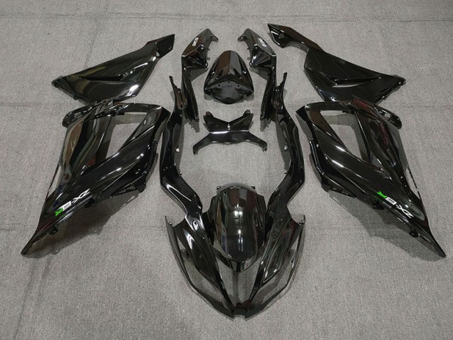 Negro Brillante Con Calcomanías 13-18 ZX6R Carenado Moto Negro Brillante Con Calcomanías 13-18 ZX6R Carenado Moto