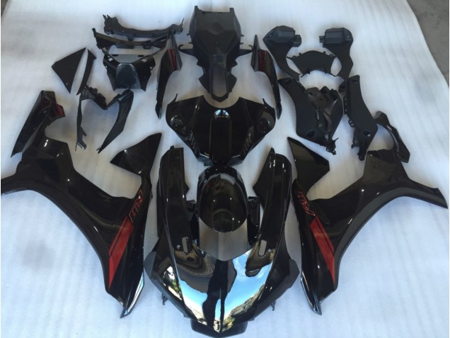 Negro Brillante Con Logotipo Rojo 15-19 R1 Carenado Moto Negro Brillante Con Logotipo Rojo 15-19 R1 Carenado Moto